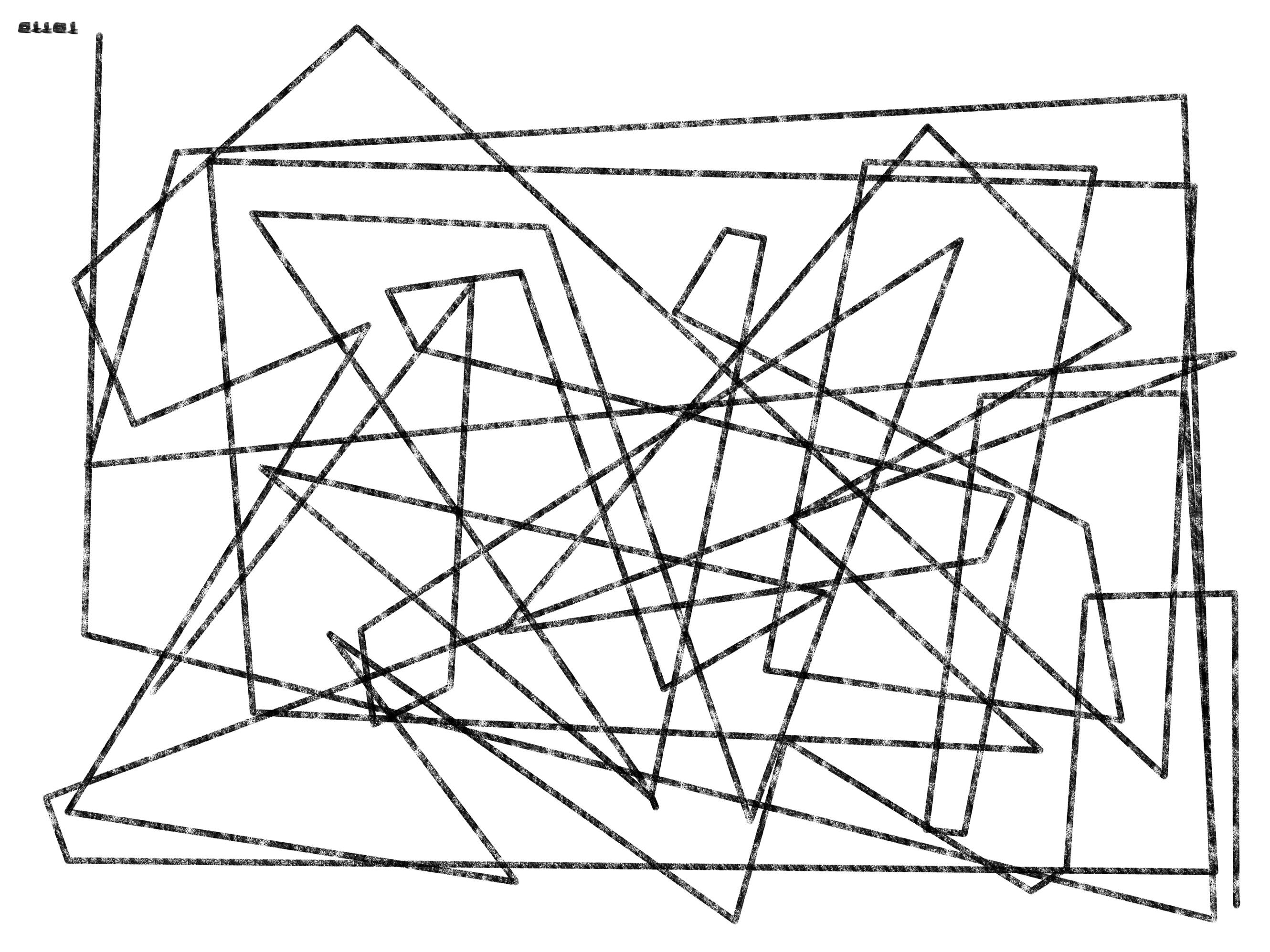 Original sketch — Finding grass on Mars Original sketch for Finding grass on Mars by TOTTO — the geometric drawing developed into the 2021 artwork from the Findings on Mars project.